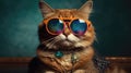 A Cat With Sunglasses Going To A Psychic Reading. Generative AI