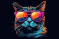 A Cat With Sunglasses A Sweatshirt Royalty Free Stock Photo