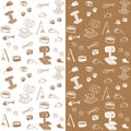 Cat supplies seamless pattern