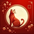 The cat is the symbol of the year 2023. New Year according to the Chinese calendar. Generative AI Royalty Free Stock Photo