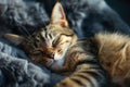 Cat is taking a nap. Cute cat kitten sleeping Royalty Free Stock Photo