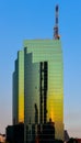 CAT Telecom building with sunset reflection on glass facades Royalty Free Stock Photo