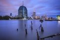 CAT Telecom Head Office on Chao Phraya River, Bangkok, Thailand Royalty Free Stock Photo