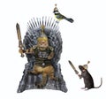 Cat on throne near his warriors Royalty Free Stock Photo