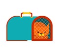 Cat transport box and pet. Carrying case Vector illustration Royalty Free Stock Photo