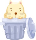 Cat in Trashcan vector Royalty Free Stock Photo