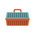 Cat travel basket icon, flat style