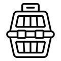 Cat travel basket icon outline vector. House tower