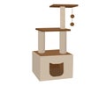 Cat tree with cat house. Cat playground accessories. Vector illustration Royalty Free Stock Photo