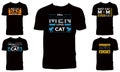 Cat Typographic T Shirt Design Bundle