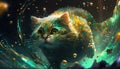 cat in uderwater illustration by generative AI