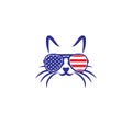 Cat with USA sunglasses