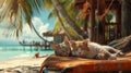 cat vacation in a nice resort, relax, cat-friendly, cats, chil