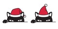 Cat vector Christmas cartoon character Santa Claus Xmas hat icon logo black kitten calico illustration doodle Royalty Free Stock Photo