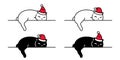 Cat vector Christmas Santa Claus hat calico kitten sleeping icon logo symbol character cartoon illustration design Royalty Free Stock Photo