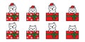 Cat vector christmas santa claus hat kitten gift box scarf icon calico character cartoon logo teddy symbol doodle animal illustrat