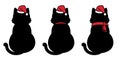 Cat vector Christmas Santa claus hat Xmas icon kitten calico logo cartoon character illustration doodle black Royalty Free Stock Photo