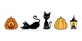 Cat vector Halloween kitten pumpkin lamb black calico icon logo symbol ghost cartoon character doodle illustration design