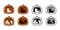 Cat vector halloween pumpkin kitten calico icon logo symbol ghost breed cartoon character lamp illustration doodle clip art isolat Royalty Free Stock Photo