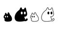 cat vector icon black kitten white neko calico pet cartoon character munchkin doodle illustration