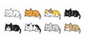 Cat vector icon calico kitten sleeping breed cartoon character logo symbol illustration doodle isolated clip art design