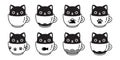 Cat vector icon kitten coffee cup paw calico logo fish symbol cartoon character illustration doodle design Royalty Free Stock Photo