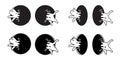 cat vector icon kitten polka dot hole calico neko running pet cartoon character illustration symbol isolated