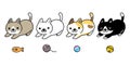 Cat Vector Icon Logo Kitten Calico Cartoon Character Illustration Bell Yarn Ball Fish Clip Art