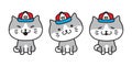 Cat vector icon logo kitten calico character cap cartoon illustration doodle