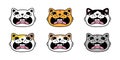cat vector kitten face icon laughing calico neko pet cartoon character munchkin illustration symbol clip art