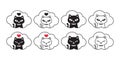 Cat vector kitten heart icon cloud calico pet cartoon character symbol scarf illustration doodle design