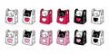 cat vector kitten heart valentine icon shopping bag plastic neko calico pet cartoon character symbol scarf illustration