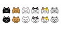 cat vector kitten icon neko calico head pet face smiling character cartoon doodle symbol illustration Royalty Free Stock Photo