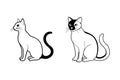 Cat vector line art icon set Royalty Free Stock Photo