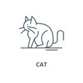 Cat vector line icon, linear concept, outline sign, symbol Royalty Free Stock Photo