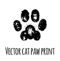 Cat vector paw print footprint icon