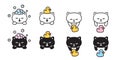 cat vector shower icon kitten soap bubble rubber duck calico neko pet cartoon character symbol sticker illustration clip art Royalty Free Stock Photo