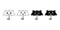 Cat vector umbrella kitten icon calico rain halloween cartoon character logo pet symbol doodle illustration design clip art