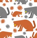 Cat Vomit fur pattern seamless. cat throws up a piece of fur background Royalty Free Stock Photo