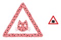 Cat Warning Fractal Mosaic of Cat Warning Items Royalty Free Stock Photo
