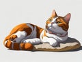 The cat was sunbathing on the stone. Royalty Free Stock Photo