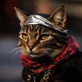 A cat wearing a bandana, AI