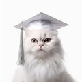 Cat Wearing a Graduation Cap Created With Generative AI Royalty Free Stock Photo