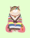 Cat Wearing Hanbok Korean traditional costume