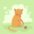 Cat Wild Animal Jungle Forest Flat Vector Royalty Free Stock Photo