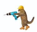 Cat worker with electric drill