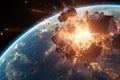 Cataclysmic collision, Meteorite strikes Earth, altering its very foundation