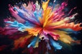 Cataclysmic Space colorful explosion. Powder color smoke