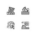 Cataclysms and natural disasters outline icons set EPS 10 vector format. Transparent background.