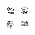 Cataclysms and natural disasters outline icons set EPS 10 vector format. Transparent background.